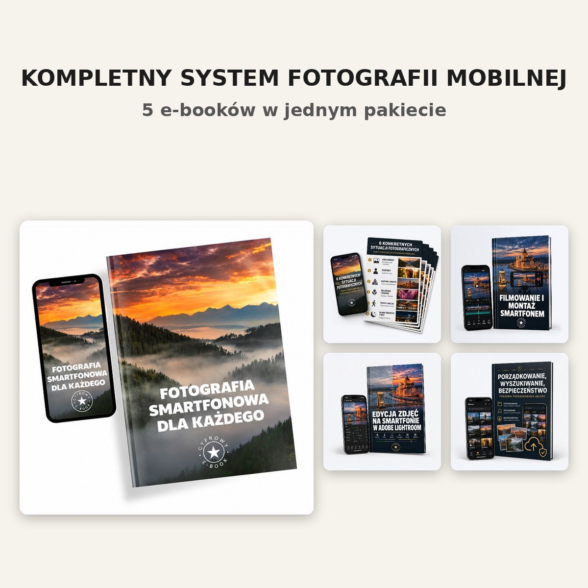 Kompletny system fotografii mobilnej – 5 e-booków w jednym pakiecie